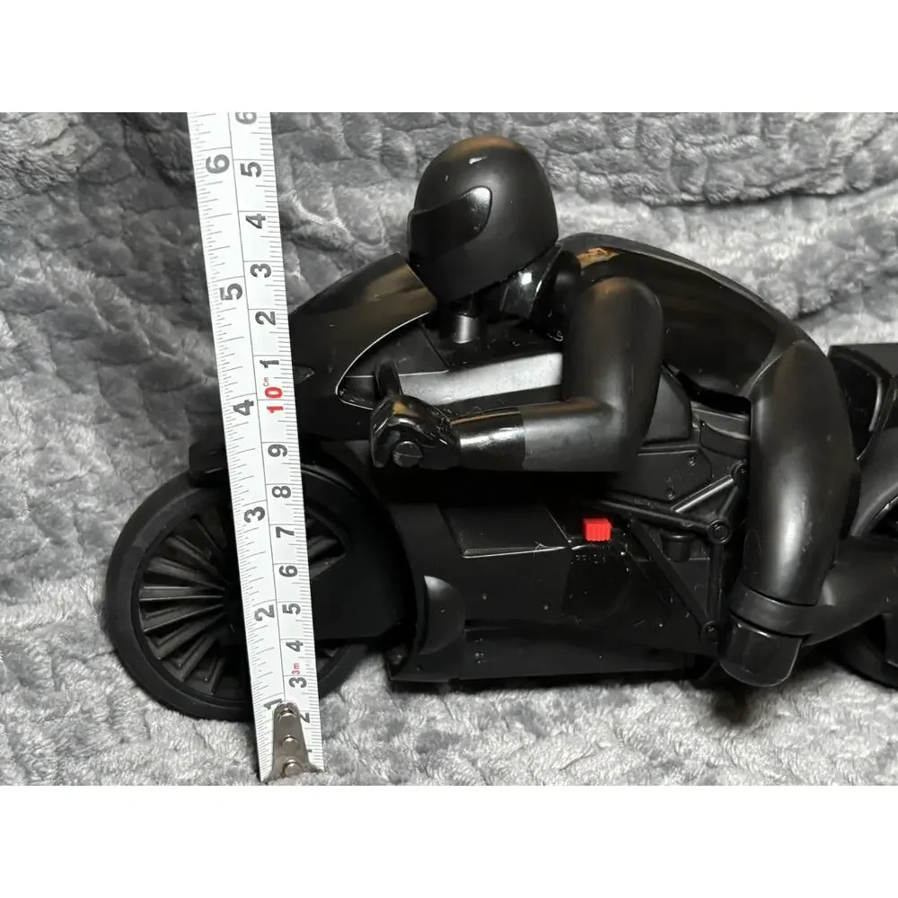 RC Motorcycle Rider Toy 49MHz Black Remote Control Bike Untested No Remote